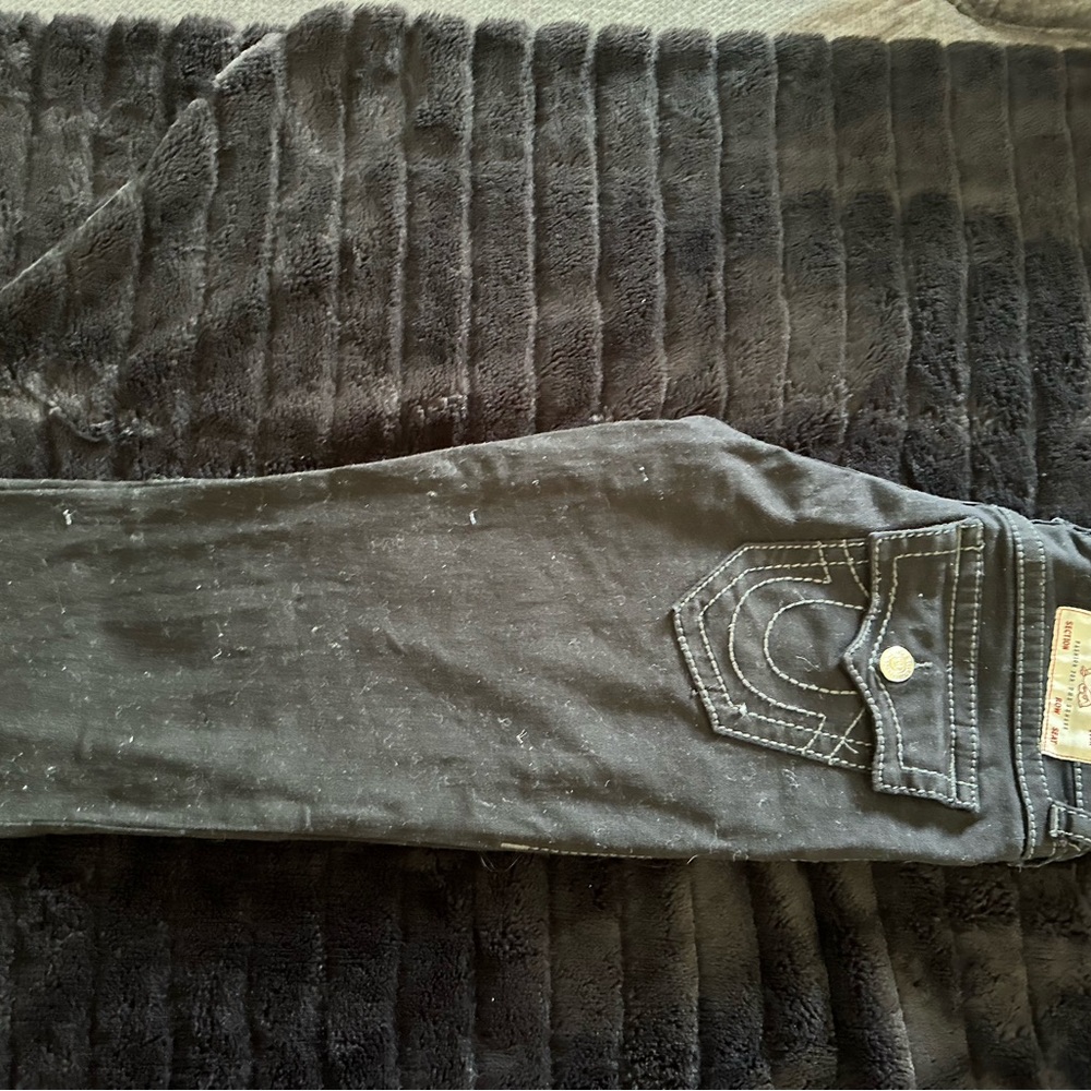 True Religion Charcoal Jeans with Signature Pocket